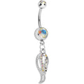 BodyCandy Aurora Gem Angel Wing Dangle Belly Ring — main product shot