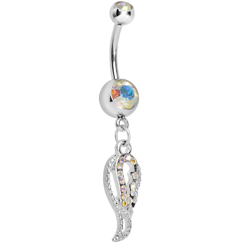 BodyCandy Aurora Gem Angel Wing Dangle Belly Ring — main product shot