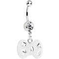 BodyCandy Crystalline Gem Clear Glitter Bow Dangle Belly Ring — main product shot