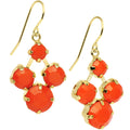 BodyCandy Orange Neon Stone Gold Tone Sunshine Chandelier Earrings — main product shot