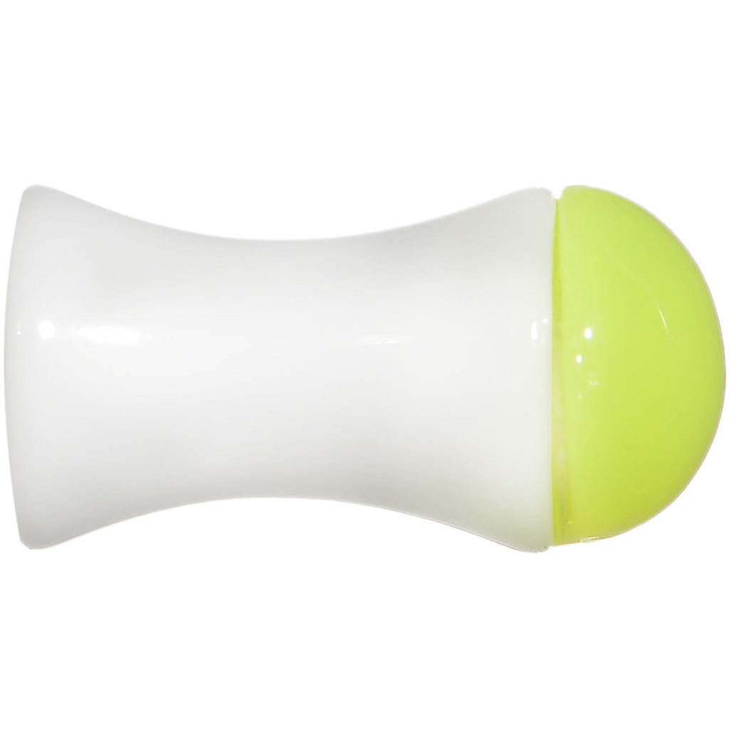 BodyCandy 4G White Neon Yellow Acrylic Saddle Plug — detail close-up