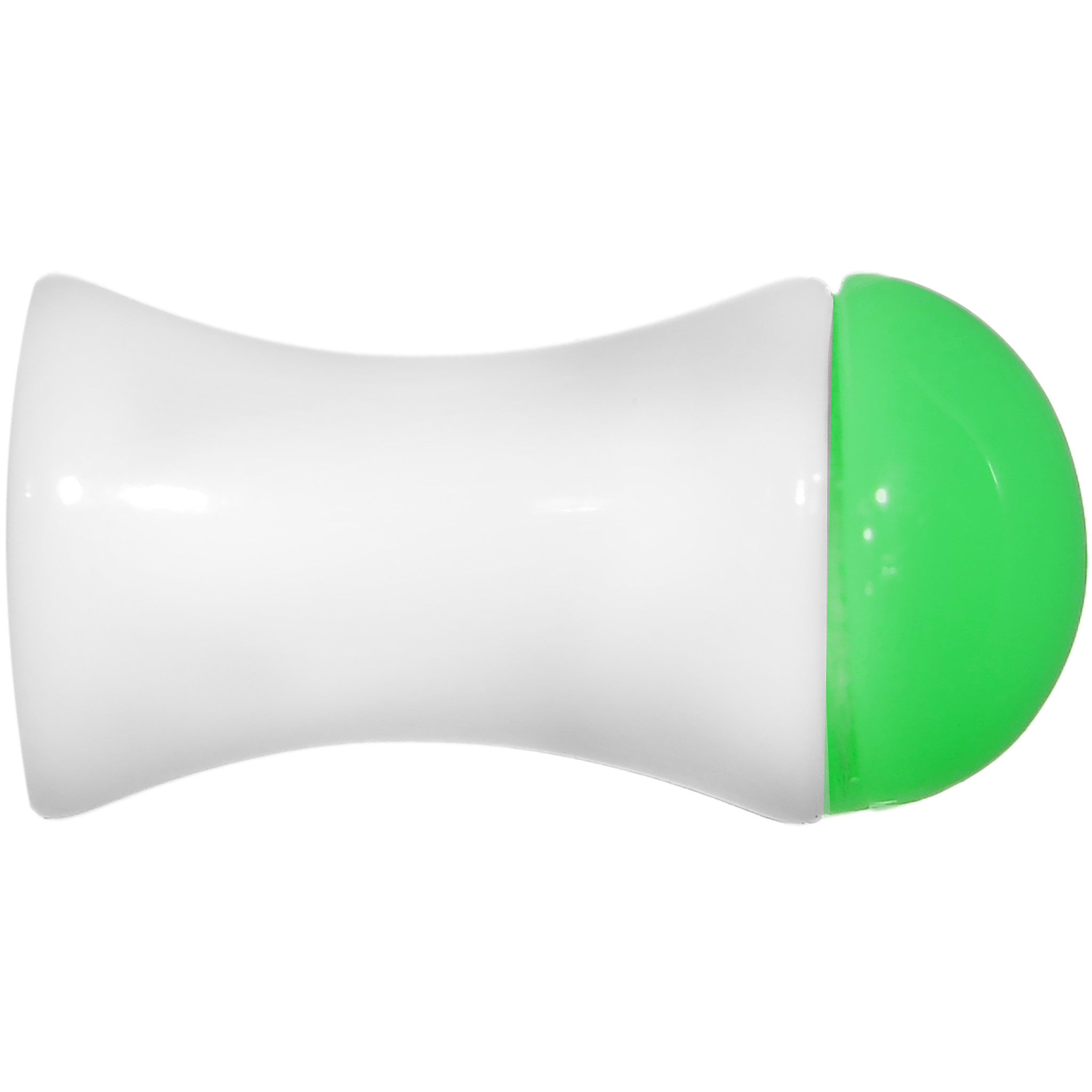 BodyCandy 4G White Neon Green Acrylic Saddle Plug — detail close-up