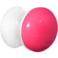 BodyCandy 1/2 White Neon Pink Acrylic Saddle Plug — main product shot