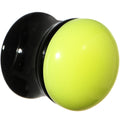 BodyCandy 1/2 Black Neon Yellow Acrylic Saddle Plug — main product shot