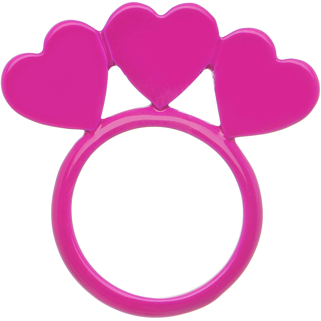 BodyCandy Size 6 Pink Neon Sweet Hearts Enamel Ring — detail close-up