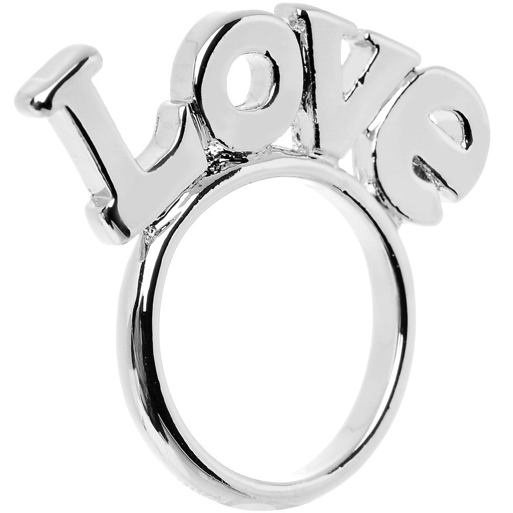 BodyCandy Size 6 Silver Tone Choose Love Ring — main product shot