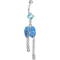 BodyCandy Aqua Gem Blue Beach Sandals Chain Dangle Belly Ring — main product shot