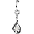 BodyCandy Double Clear Gem Love's Path Dangle Belly Ring — main product shot