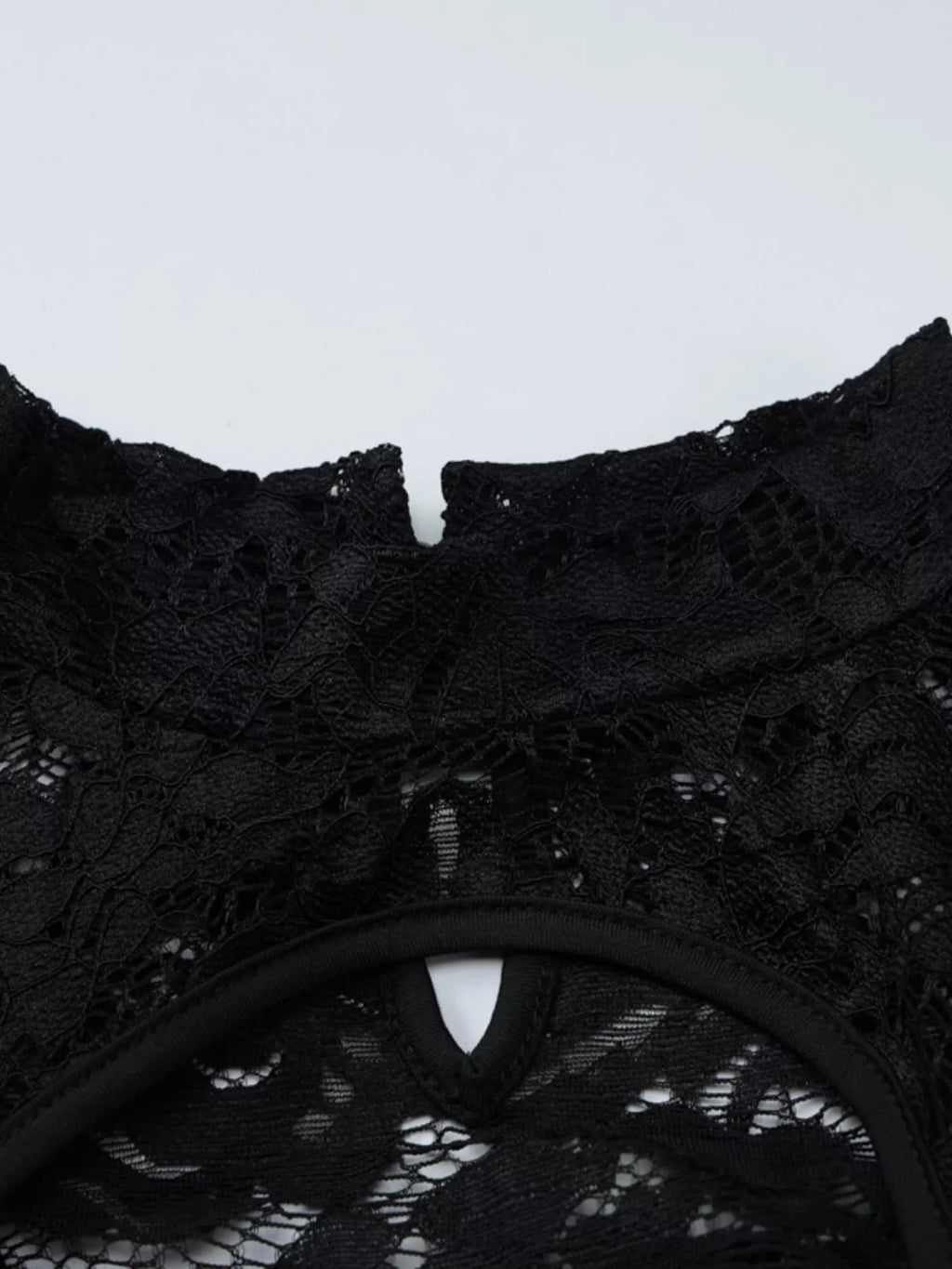 Lace Cut-out Long Sleeve Mini Dress