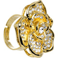 BodyCandy Gold Tone Crystalline Rose Flower Adjustable Ring — main product shot