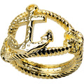 BodyCandy Gold Tone Nautical Anchor with Rope Ring - Size 7 — main product shot
