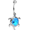 BodyCandy Aqua Gem Swimming Turtle Belly Ring — main product shot