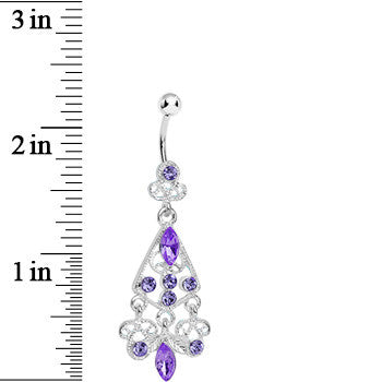 BodyCandy Luxurious Tantalize CZ Chandelier Belly Ring — detail close-up