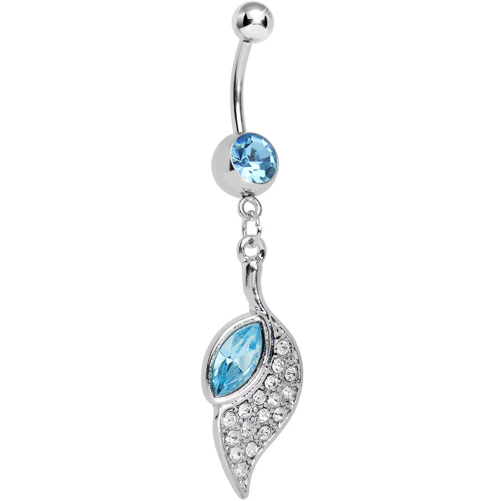 BodyCandy Aqua Gem Pleasant Wing Dangle Belly Ring — main product shot