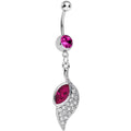 BodyCandy Fuchsia Gem Pleasant Wing Dangle Belly Ring — main product shot
