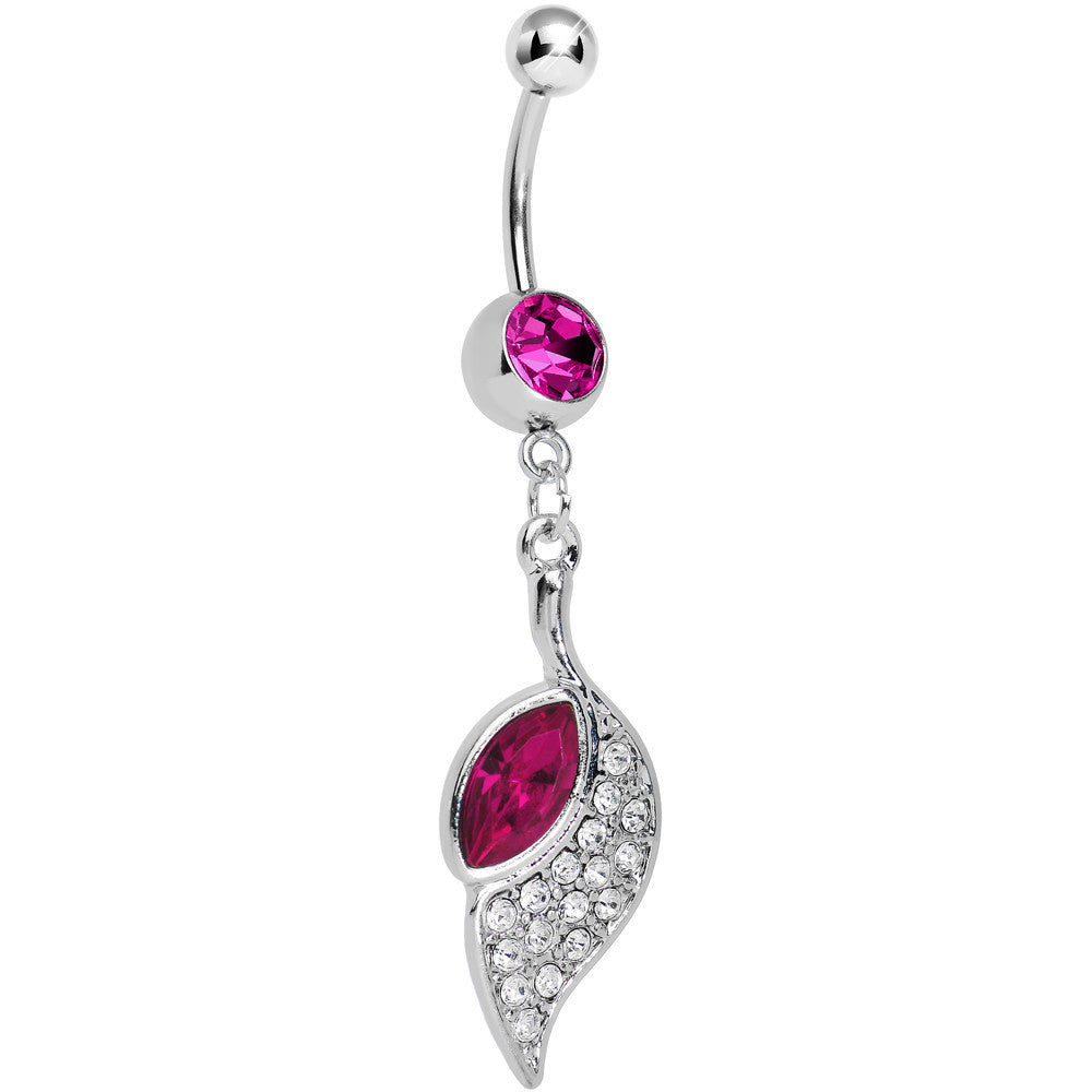 BodyCandy Fuchsia Gem Pleasant Wing Dangle Belly Ring — main product shot