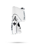 Pins and Aces White Out Ace of Spades - Blade Putter Cover — detail close-up