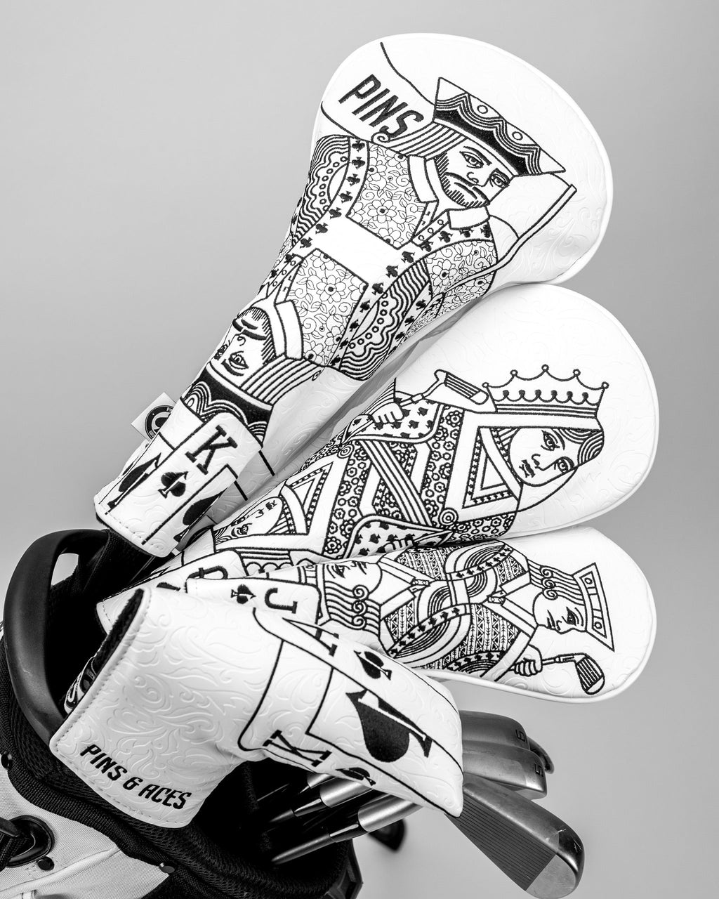 Pins and Aces White Out Ace of Spades - Blade Putter Cover — alternative angle