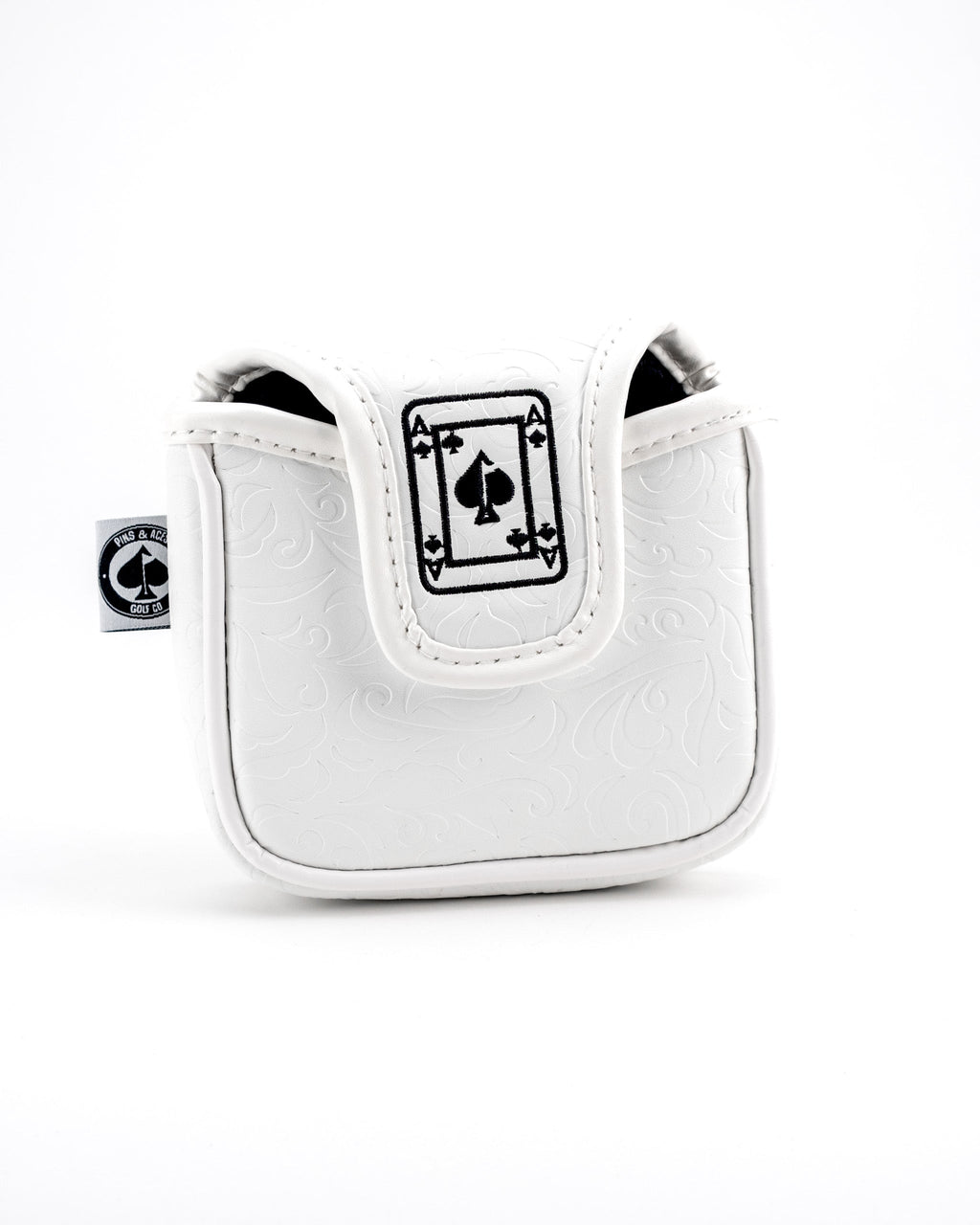 Pins and Aces White Out Ace of Spades - Mallet Putter Cover — side view