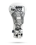 Pins and Aces White Out King of Spades - Driver Cover — detail close-up