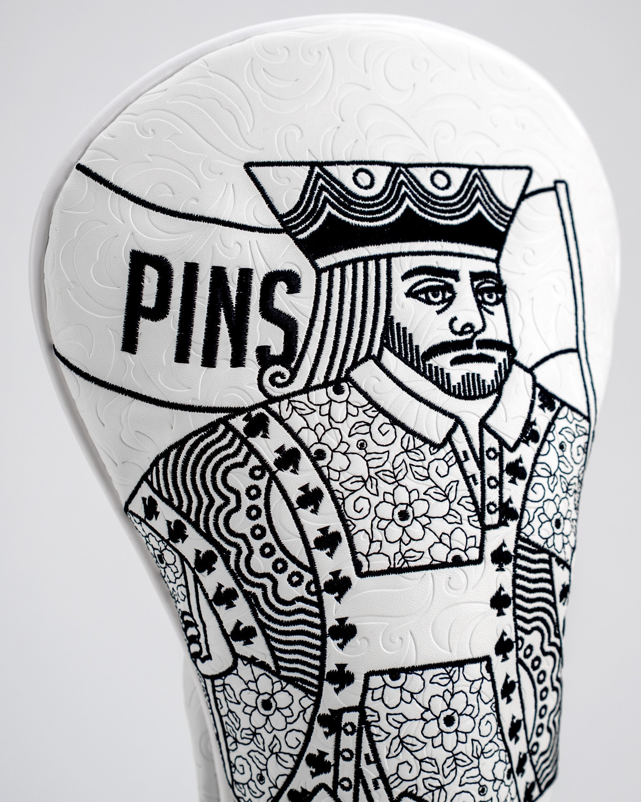 Pins and Aces White Out King of Spades - Driver Cover — lifestyle context