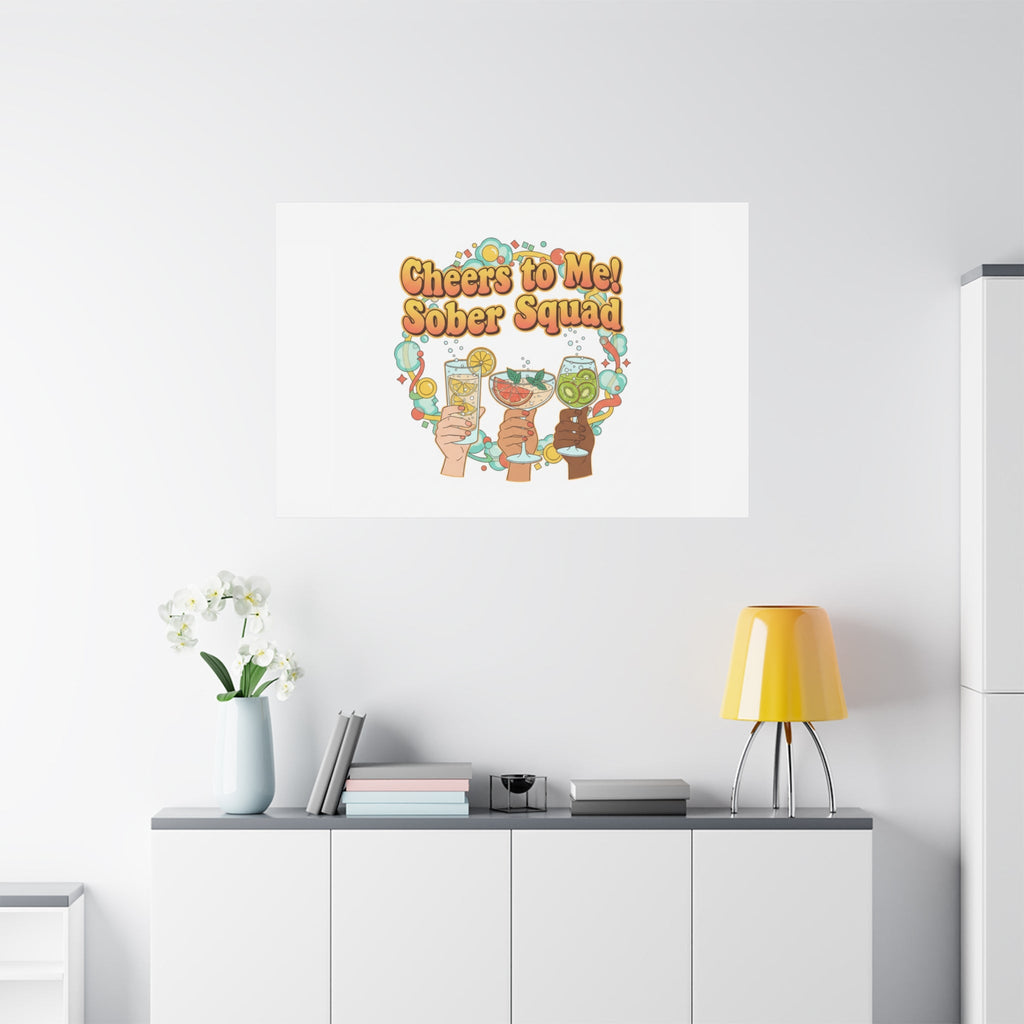 Cheers to Me Sober Squad Canvas | Dry January Mocktail Art