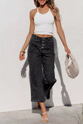 High-Waisted Button-Fly Wide-Leg Jeans