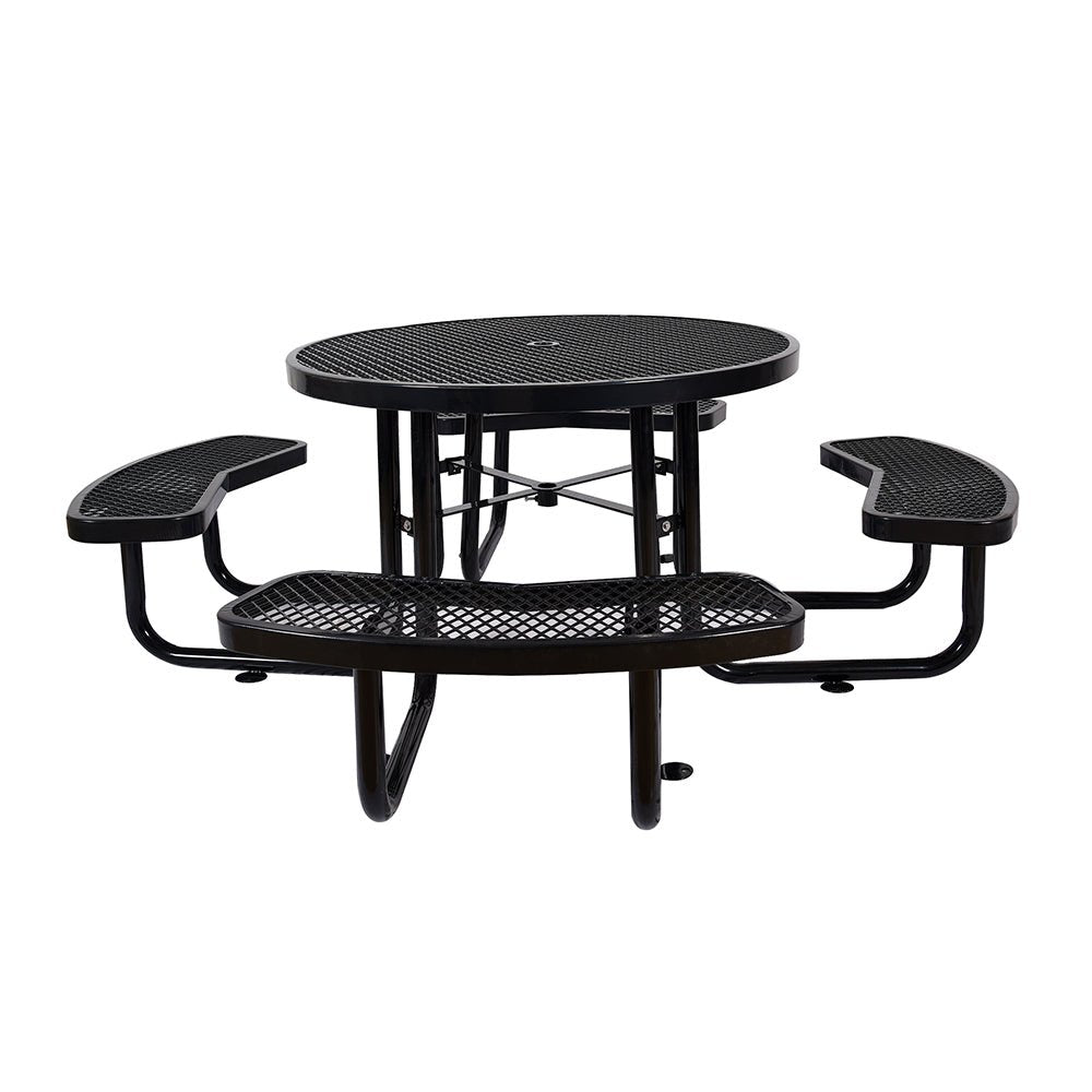 Large 46-Inch Heavy-Duty Round Outdoor Steel Picnic Table With Umbrella Hole (SAK96428) – SAKSBY WHOLESALE, view 11