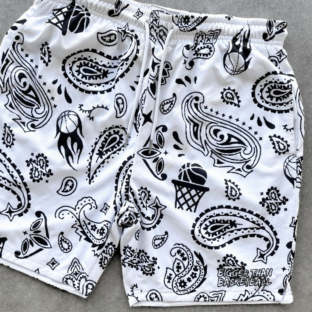 Bigger Than Basketball Court Bandit - Shorts - White — product category context