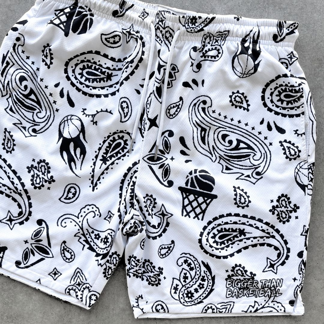 Bigger Than Basketball Court Bandit - Shorts - White — product category context