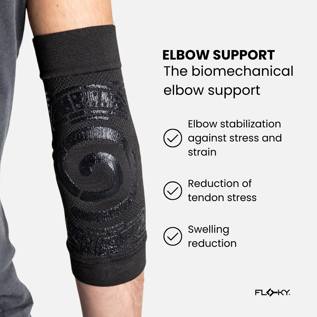 Floky US ELBOW Support Elbow Brace — Floky US branding close-up