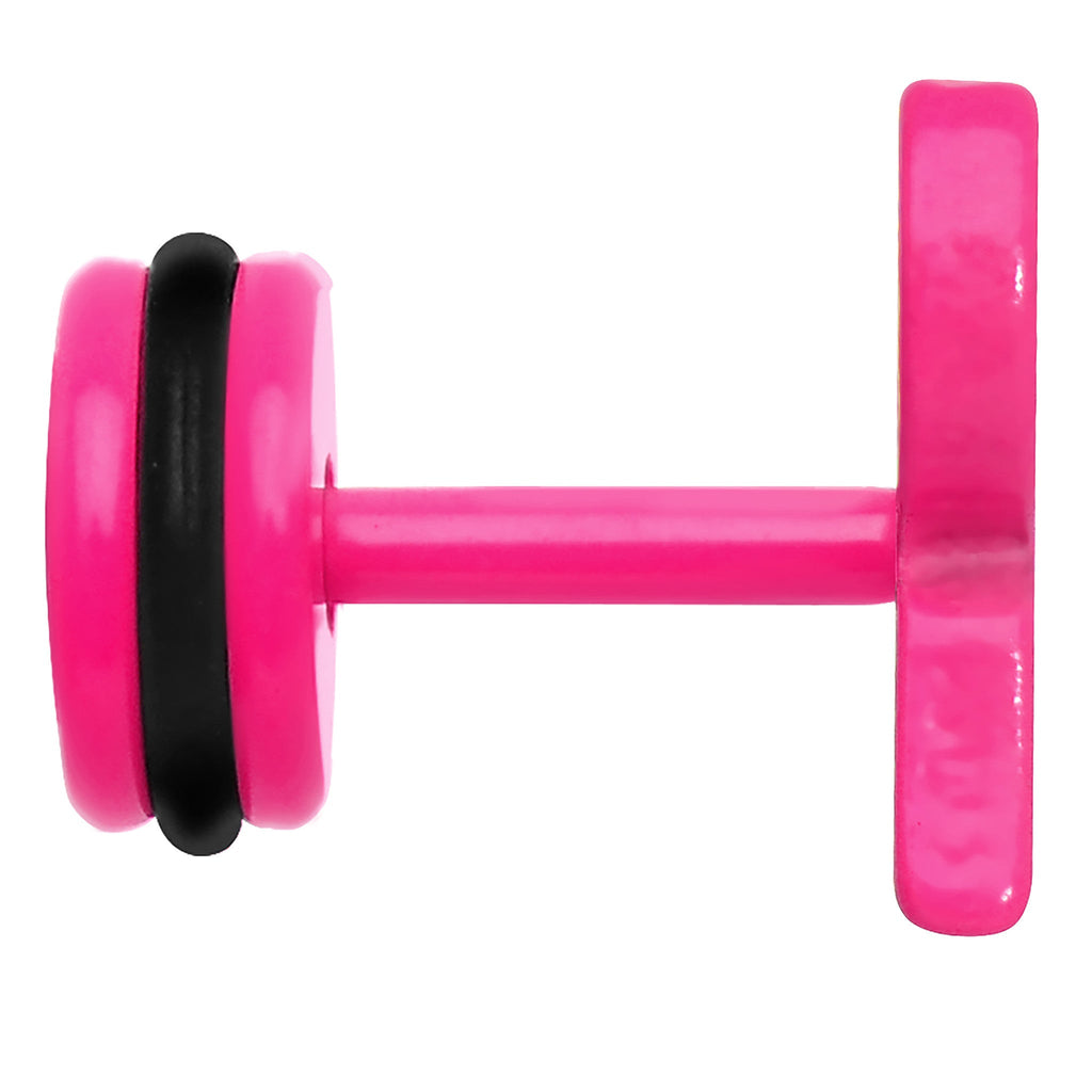 BodyCandy Pink Neon Enamel Snipping Scissors Cheater Plug — detail close-up