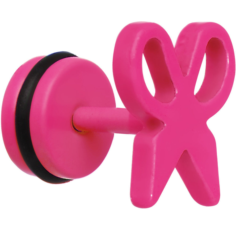 BodyCandy Pink Neon Enamel Snipping Scissors Cheater Plug — main product shot