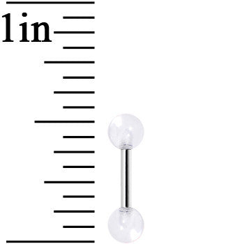BodyCandy 16G 1/4 Acrylic Clear Tragus Cartilage Barbell — detail close-up
