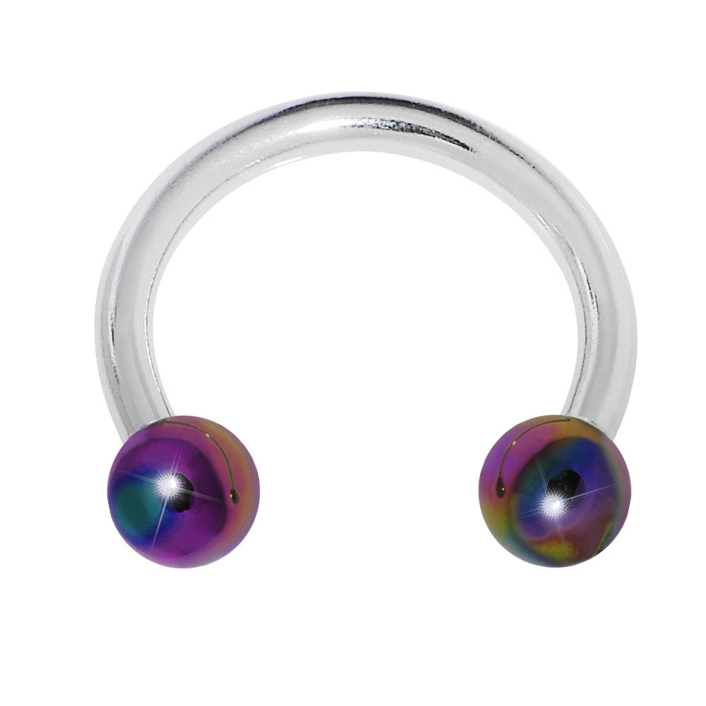 BodyCandy 16G 5/16 Metallic Rainbow Horseshoe Circular Barbell — main product shot