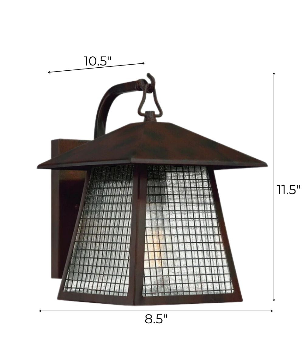 12" High, 1-Light Valiant Bronze Finish with Clear Seedy Glass Outdoor Wall Lantern – LampsUSA, view 2