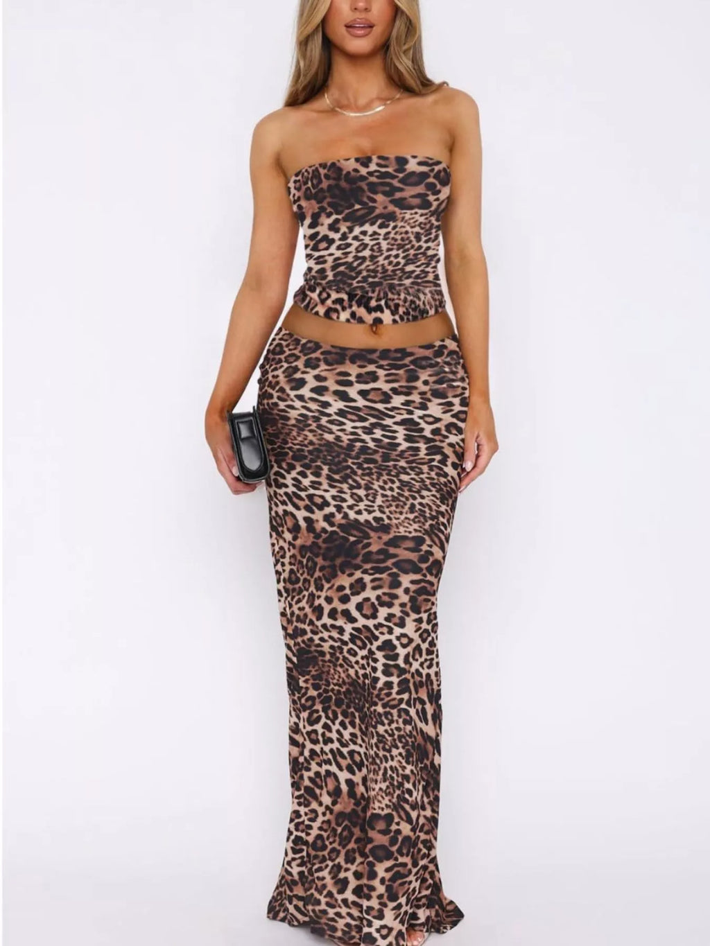 Printed Tube Top and Skirt Set