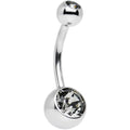 BodyCandy Black Misted Double Gem Belly Ring Created with Crystals — main product shot