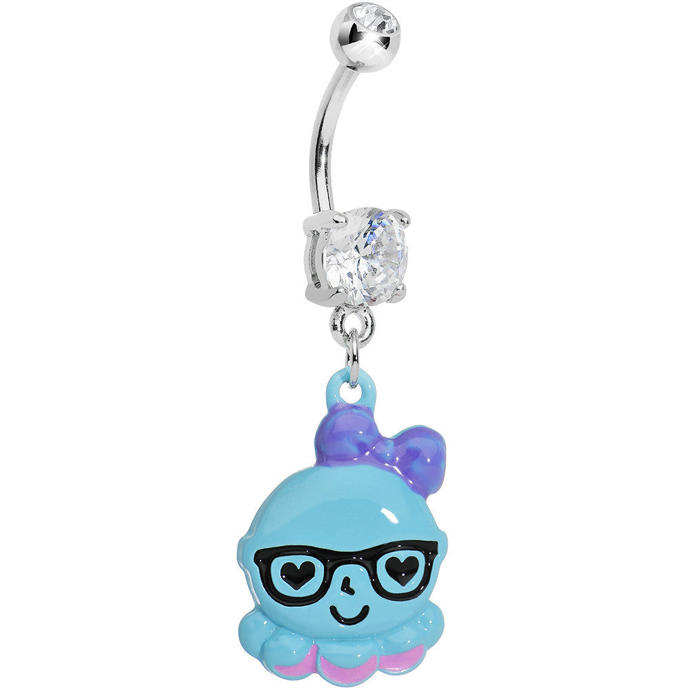 BodyCandy Crystalline Gem Baby Blue Squid Nerd Charm Dangle Belly Ring — main product shot