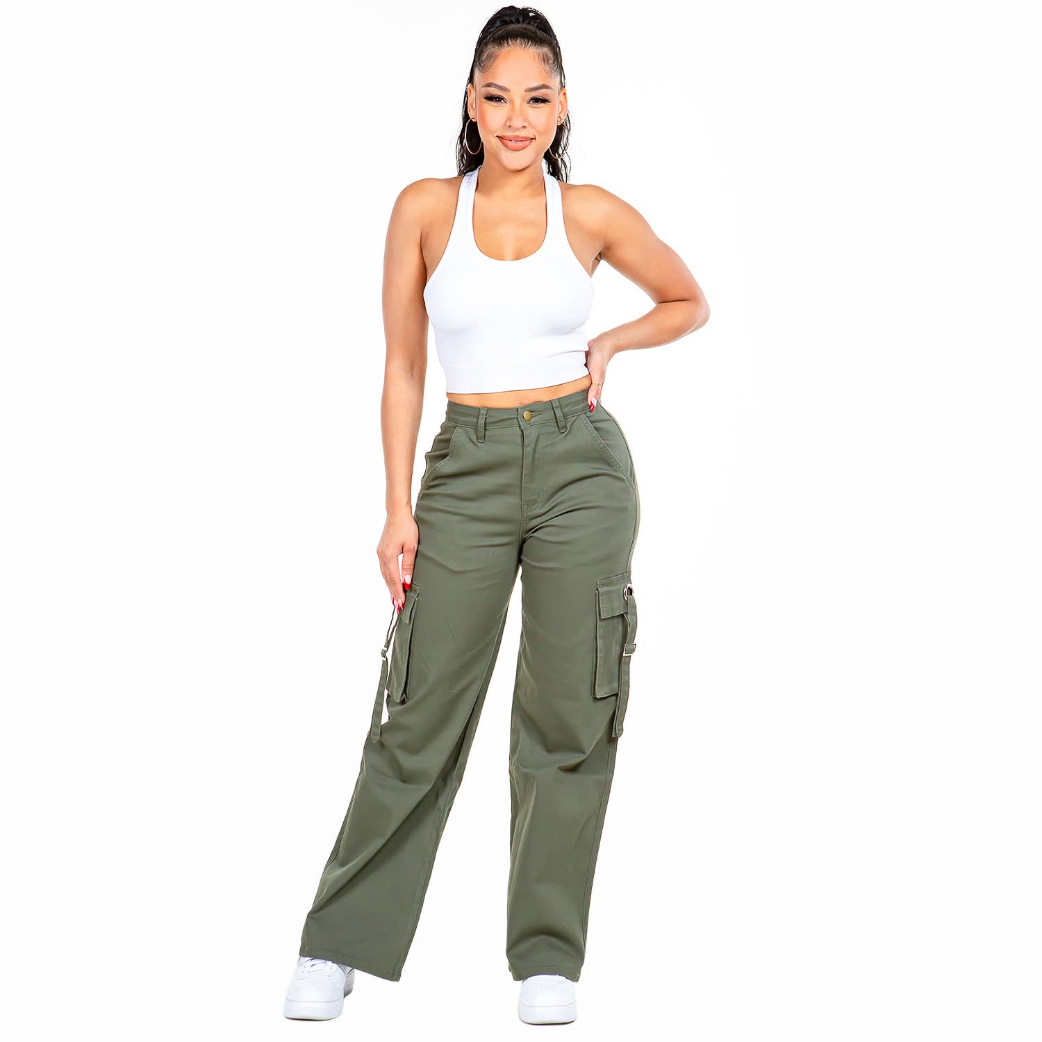 MWBW Apparel and More WIDE LEG CARGO POCKET PANTS-RJH20697 — in-use photo
