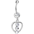 BodyCandy Crystalline Gem Roped Heart Dangle Belly Ring — main product shot