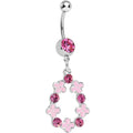 BodyCandy Pink Gem Hugs and Kisses Dangle Belly Ring — main product shot