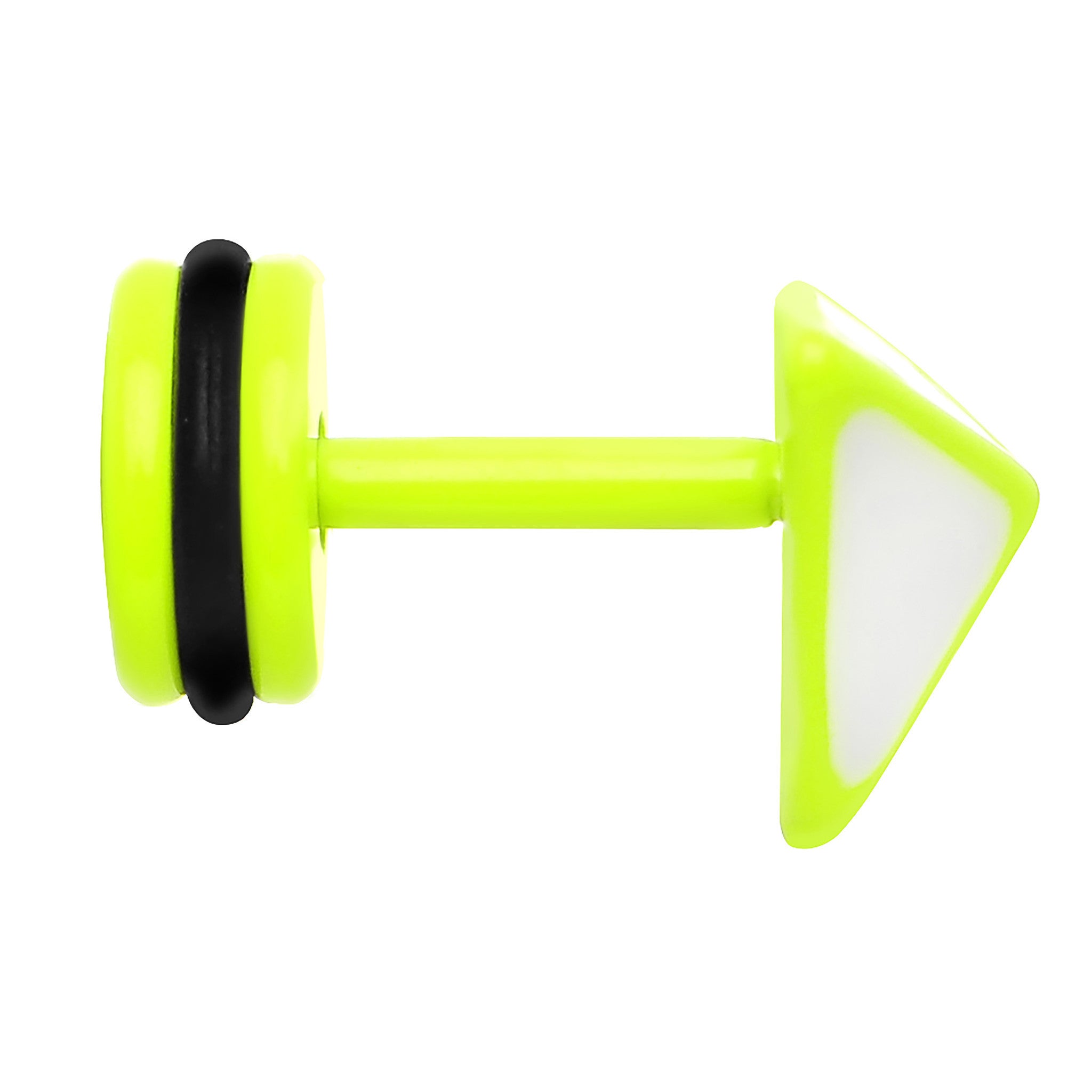 BodyCandy White on Light Green Neon Enamel 3-D Triangle Cheater Plug — lifestyle context