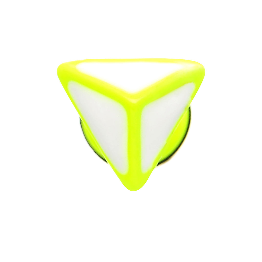 BodyCandy White on Light Green Neon Enamel 3-D Triangle Cheater Plug — detail close-up