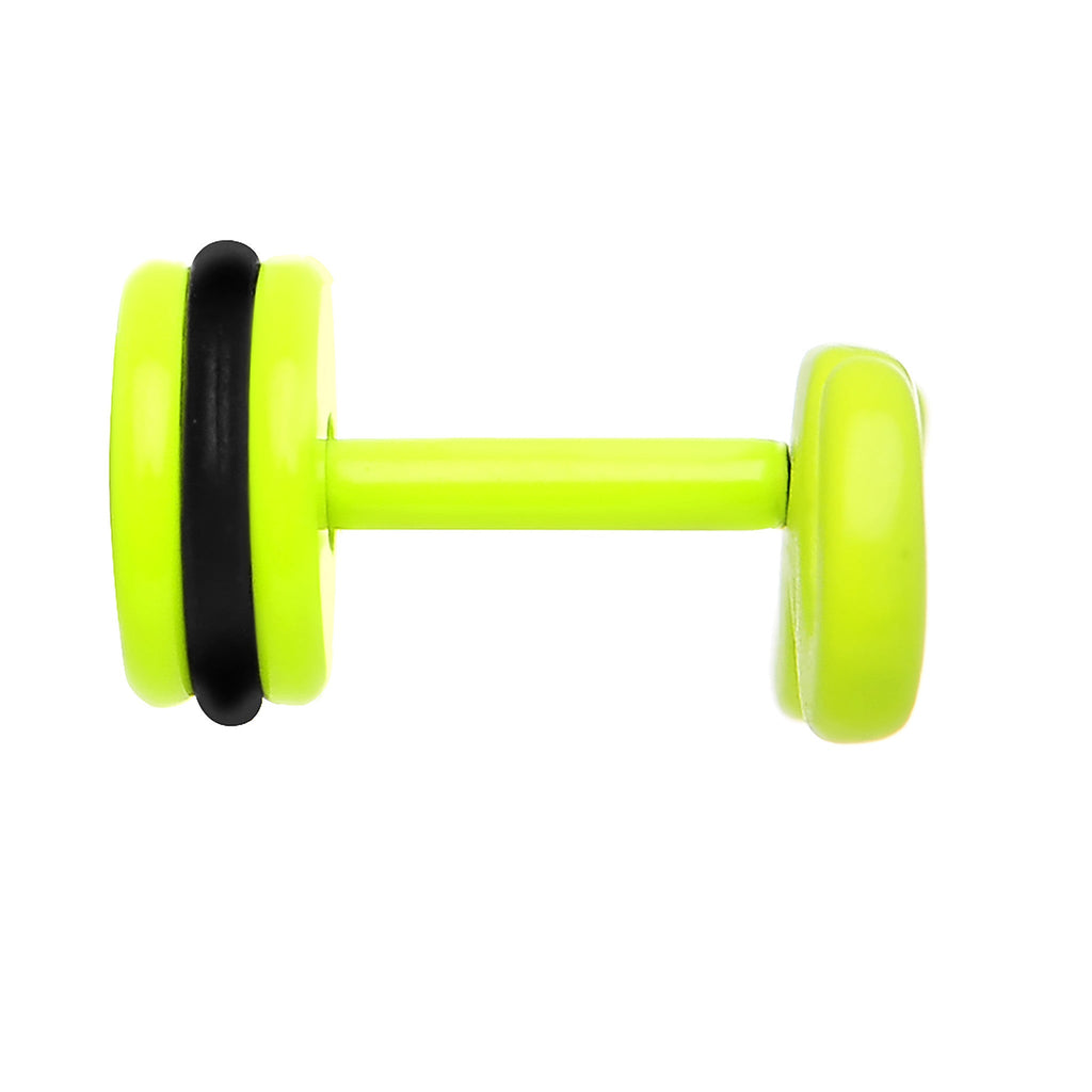 BodyCandy Light Green Neon Enamel Old Fashioned Mustache Cheater Plug — detail close-up