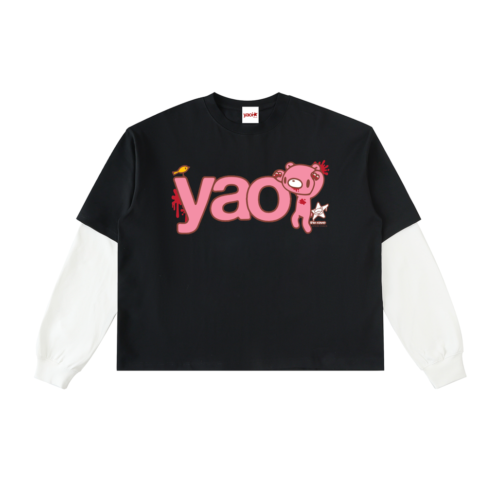 YAOI x GLOOMY Sneaky Bear Layered Tee