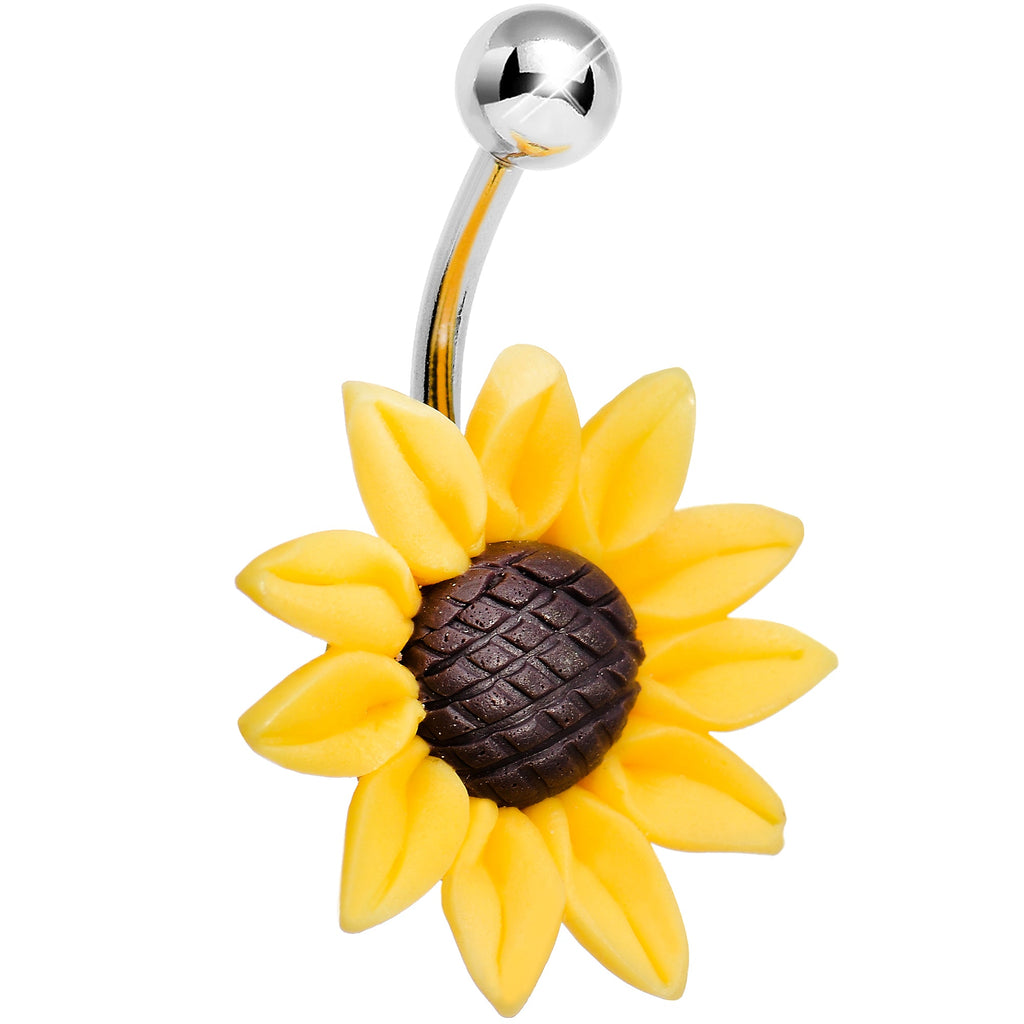 BodyCandy Stunning Sunflower Belly Ring — main product shot