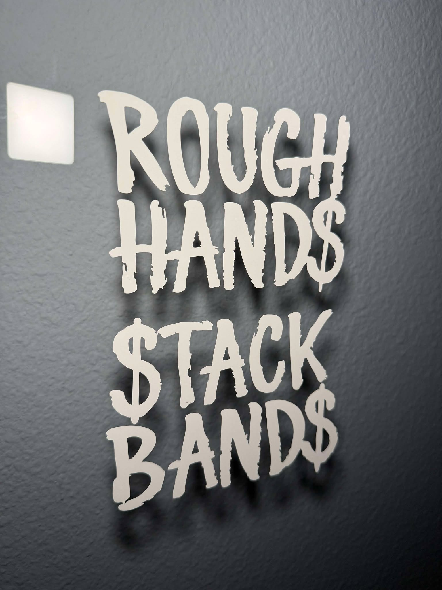 Luckless Outfitters Rough Hands Stack Bands Decal — main product shot