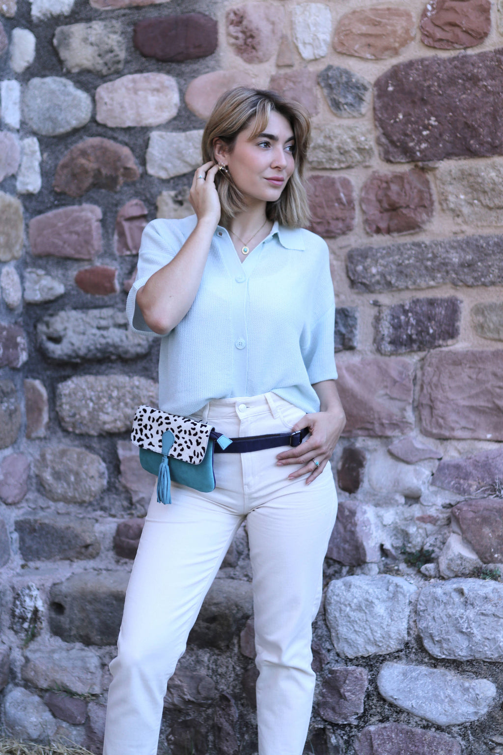 WONENA Soruka Juliette Print · Leather Belt Bag — detail shot 6
