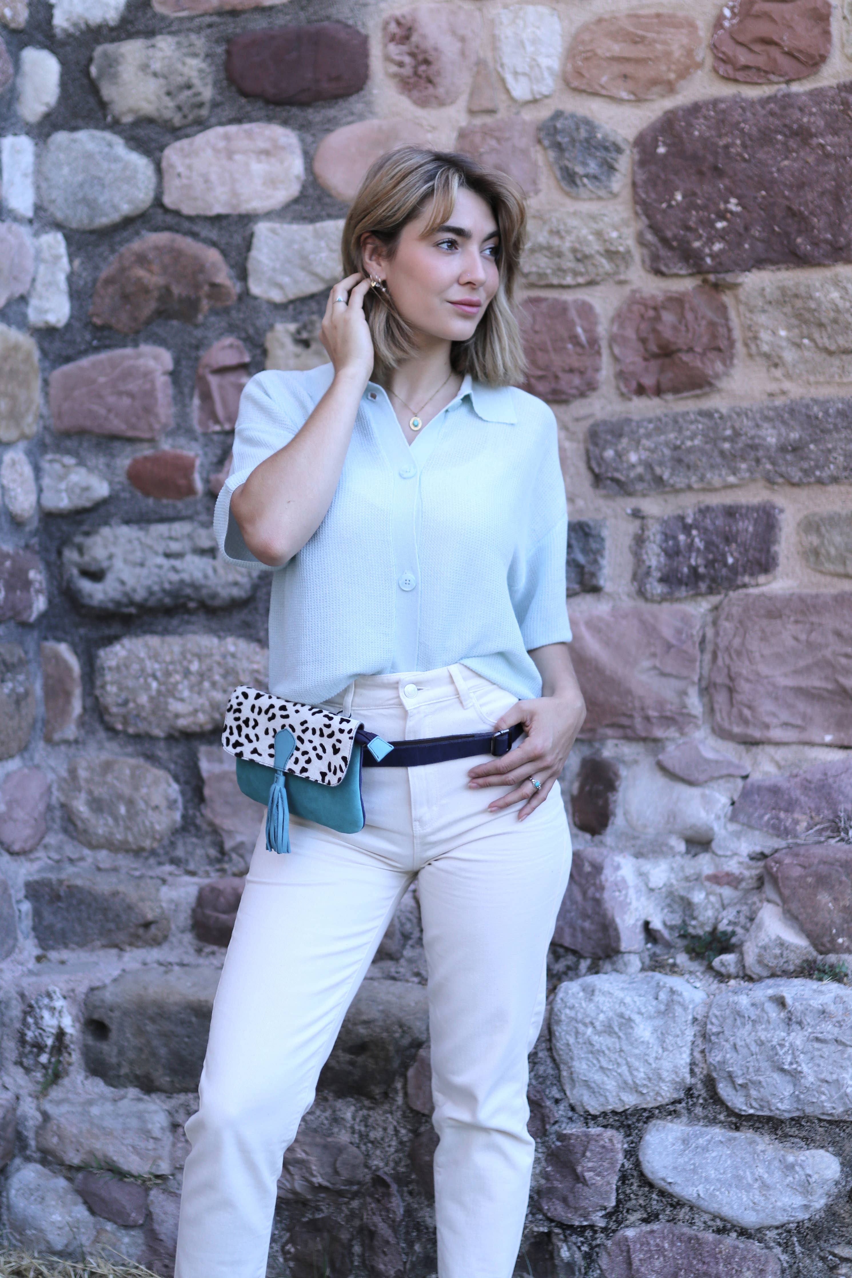 WONENA Soruka Juliette Print · Leather Belt Bag — detail shot 6